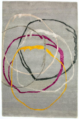 Designer Rug - 243 x 153 cm - silver