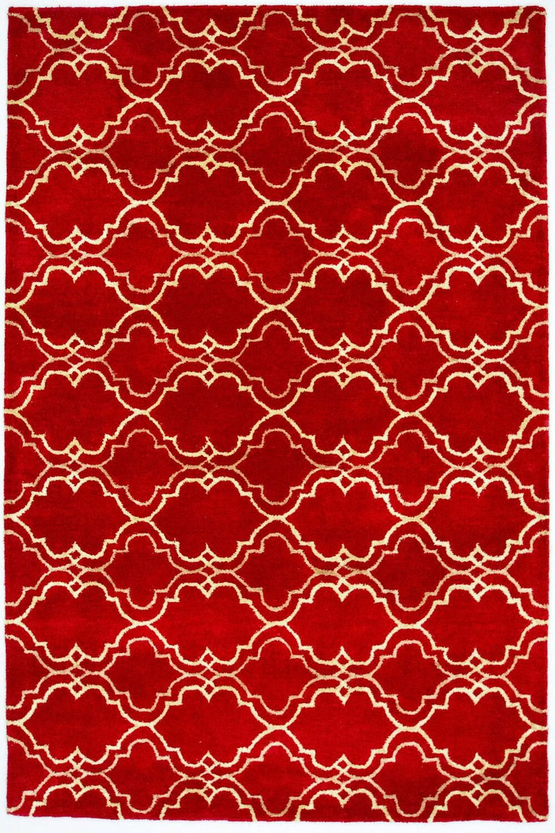 Wool Rug - 240 x 152 cm - red