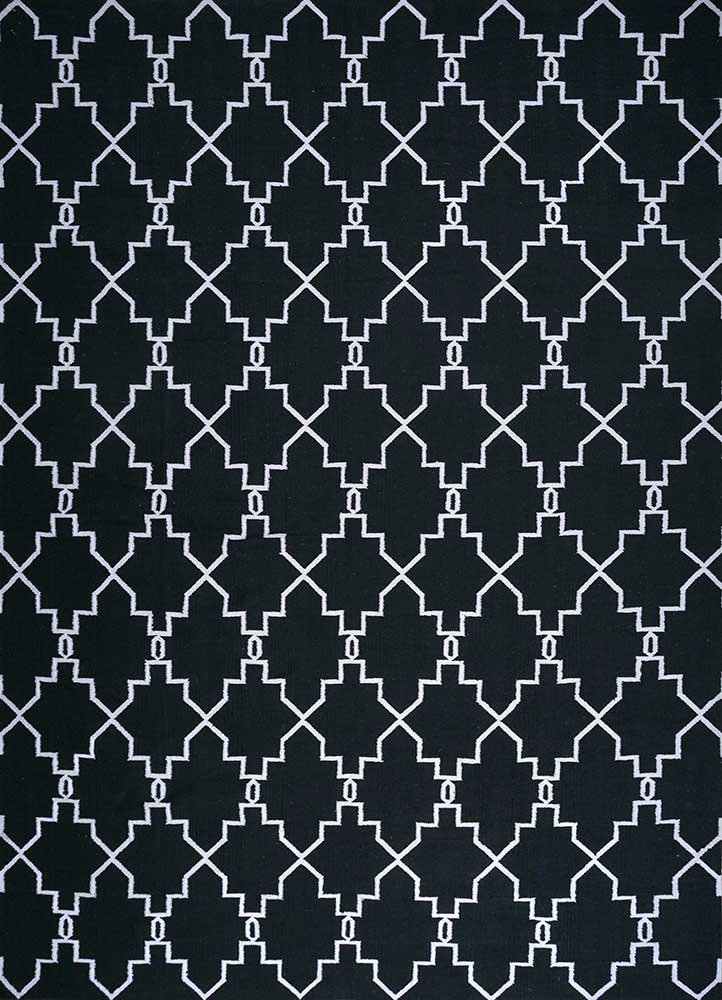 Wool Rug - 375 x 270 cm - black and white