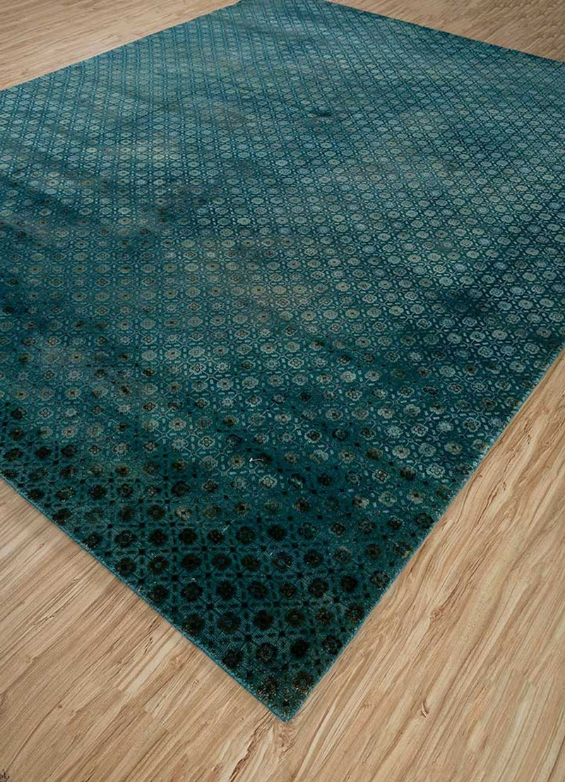 Wool Rug - 300 x 240 cm - petrol blue