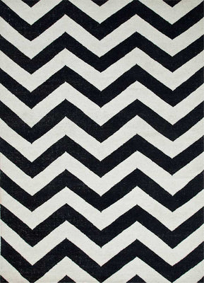 Wool Rug - 240 x 150 cm - black and white