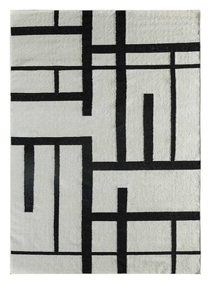 Wool Rug - 240 x 150 cm - black and white