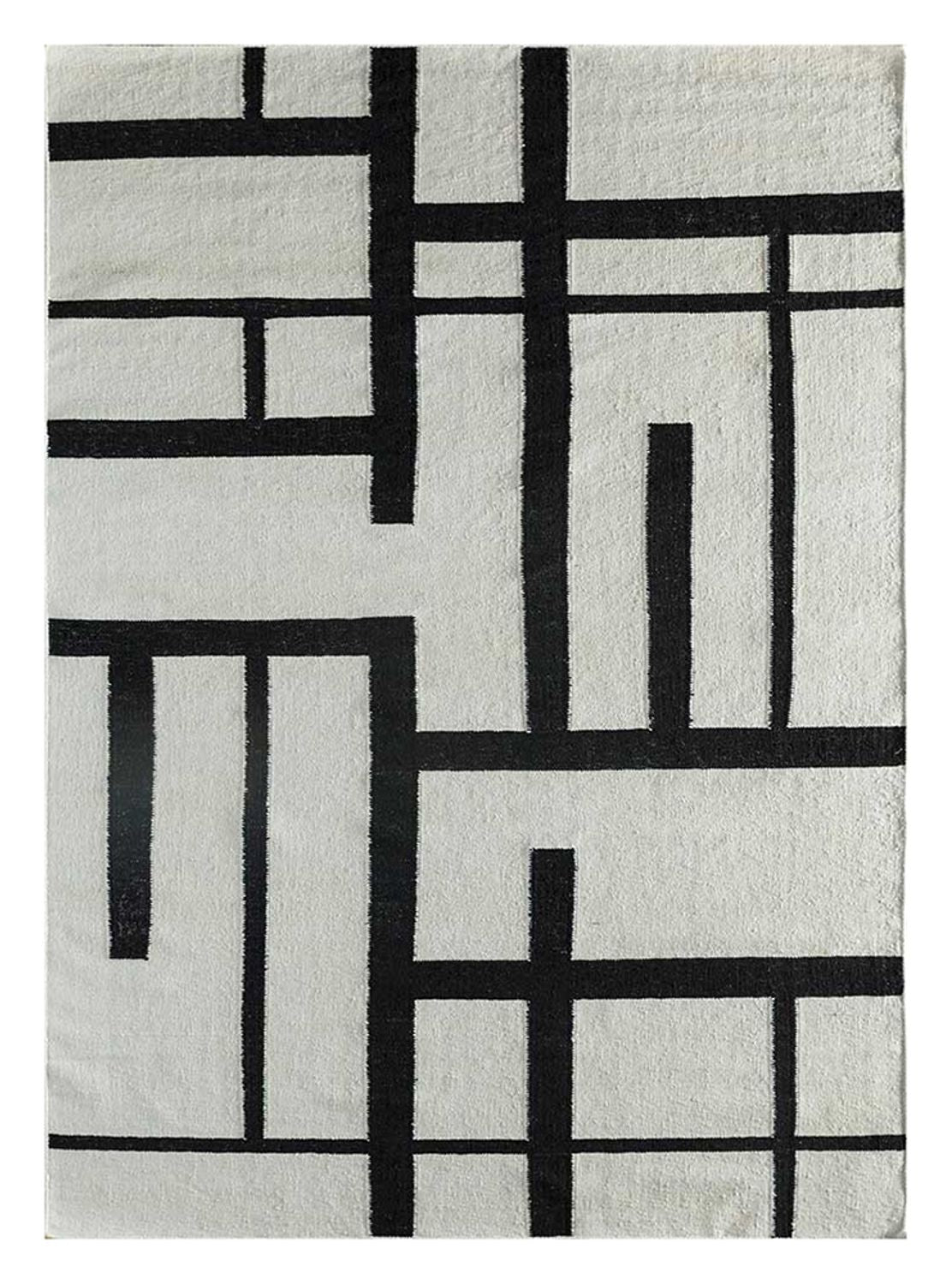 Wool Rug - 240 x 150 cm - black and white