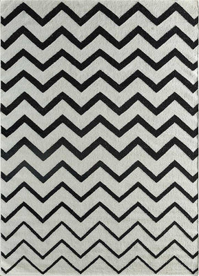 Wool Rug - 240 x 150 cm - black and white