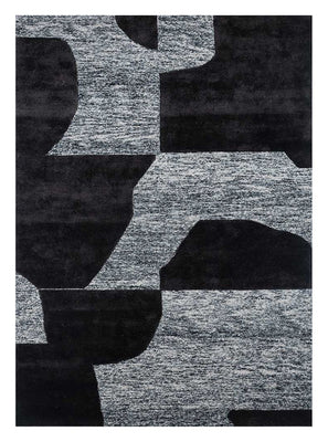Wool Rug - 270 x 180 cm - black and white