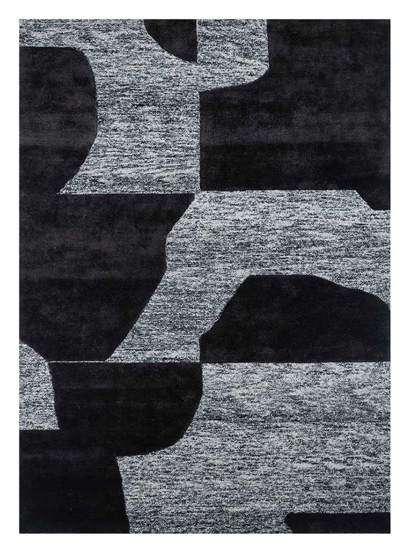 Wool Rug - 270 x 180 cm - black and white