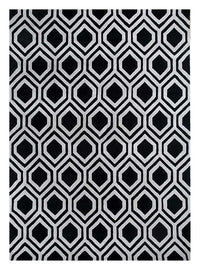 Wool Rug - 330 x 240 cm - black and white