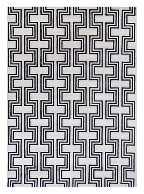 Wool Rug - 330 x 240 cm - black and white