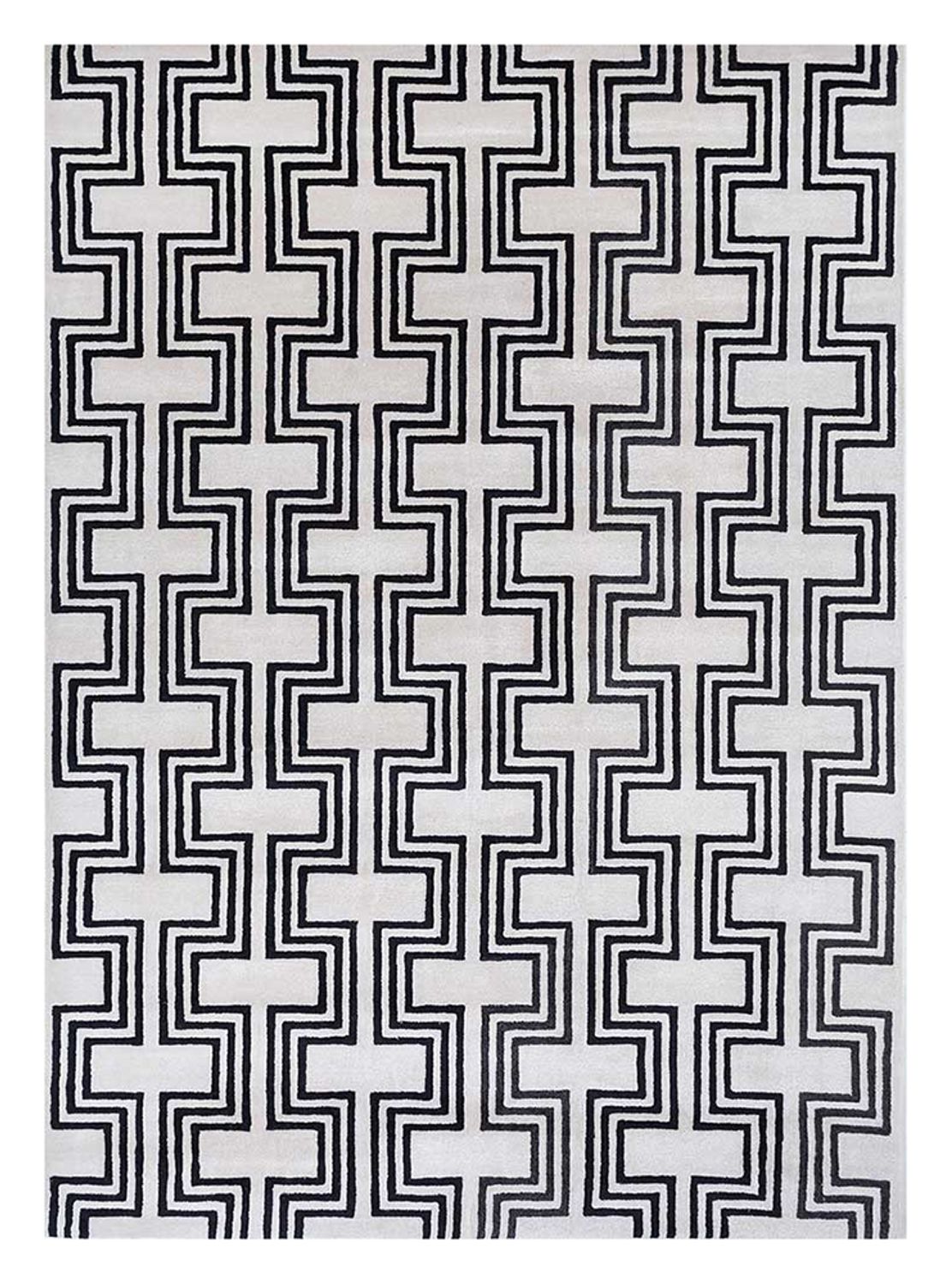 Wool Rug - 330 x 240 cm - black and white