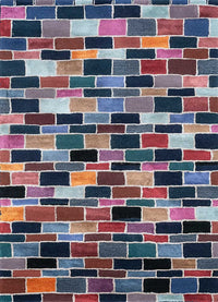 Wool Rug - 165 x 105 cm - multicolored