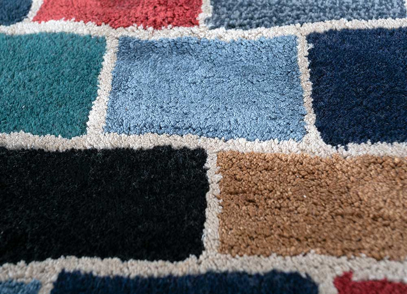 Wool Rug - 165 x 105 cm - multicolored