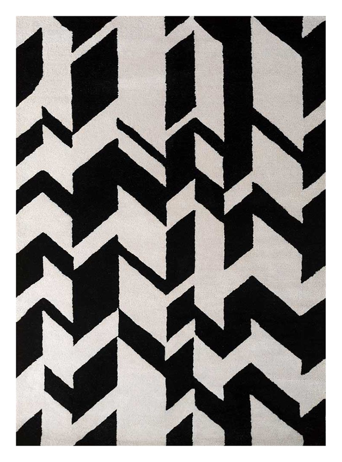Wool Rug - 235 x 148 cm - black and white