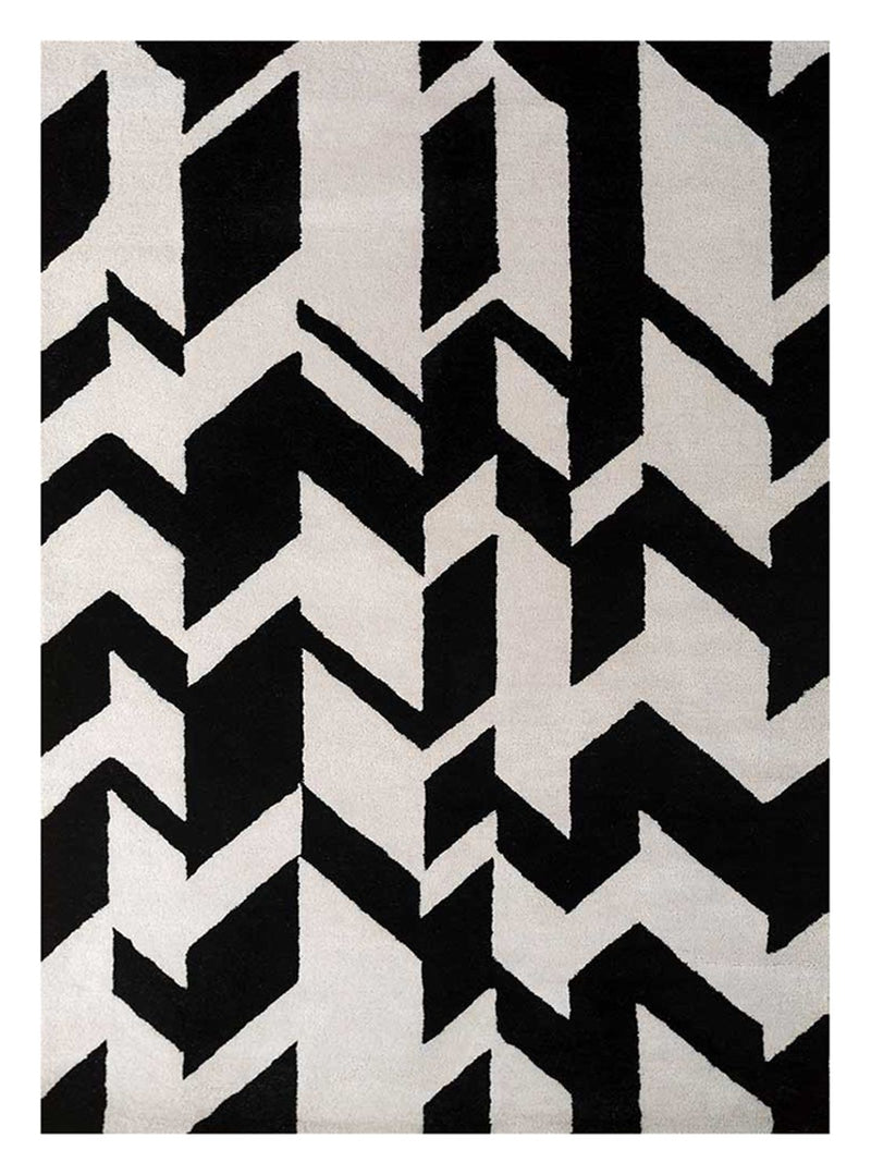 Wool Rug - 235 x 148 cm - black and white
