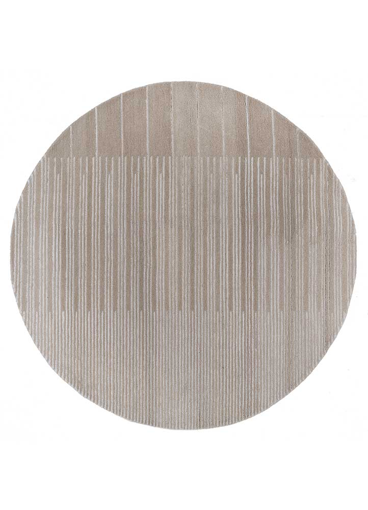 Wool Rug round  - 180 x 180 cm - beige