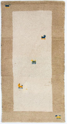Gabbeh Rug - Indus - 140 x 70 cm - beige