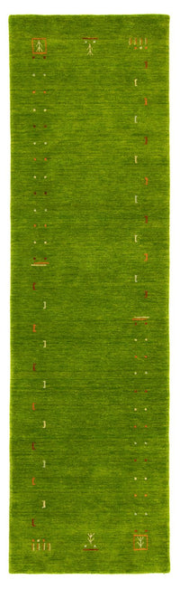 Runner Gabbeh Rug - Indus - 400 x 80 cm - green