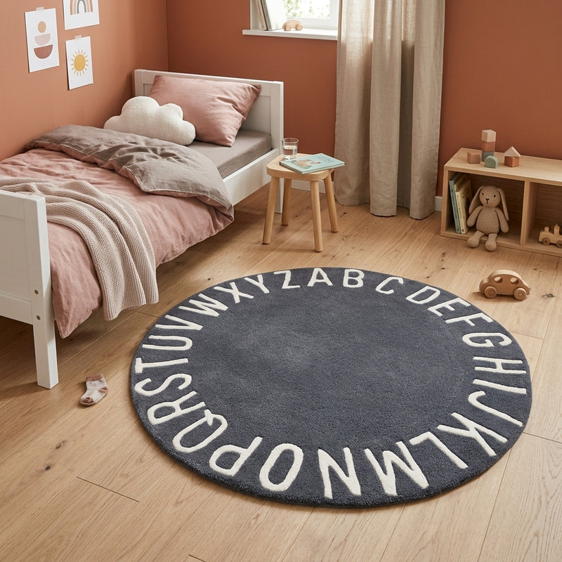 Alphabet Kids Rug ABC Round