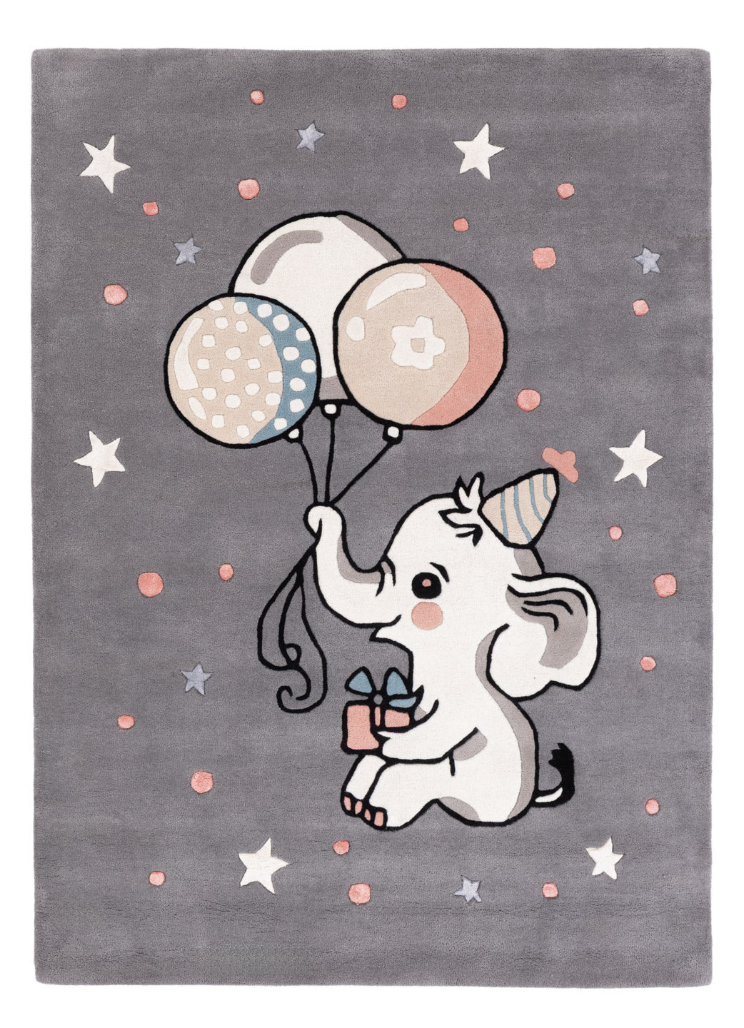Elephant Balloons Kids Rug