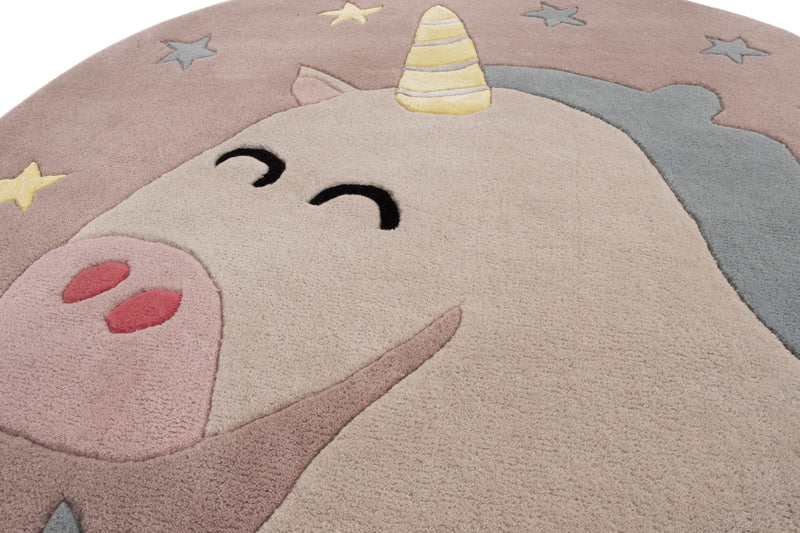 Unicorn Kids Rug Round