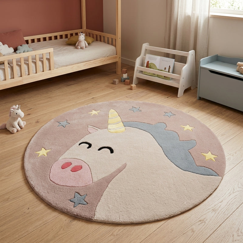 Unicorn Kids Rug Round