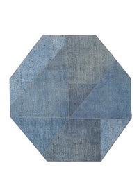 Wool Rug other shape  - 180 x 180 cm - blue