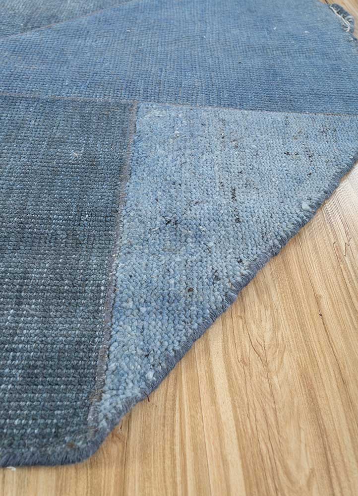 Wool Rug other shape  - 180 x 180 cm - blue