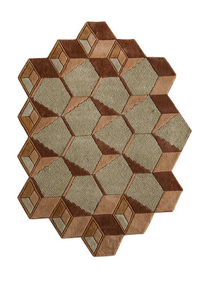 Wool Rug other shape  - 140 x 195 cm - mint green