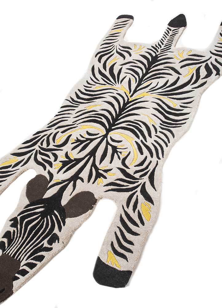 Children's Rug other shape  - 215 x 90 cm - black and white