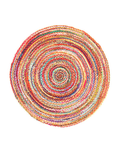 Jute Carpet Rug Indigo Stripy