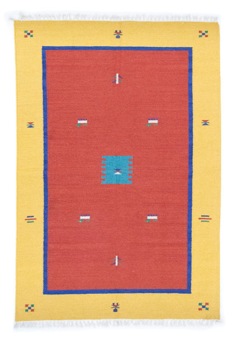 Kelim Rug - Trendy - 200 x 140 cm - red