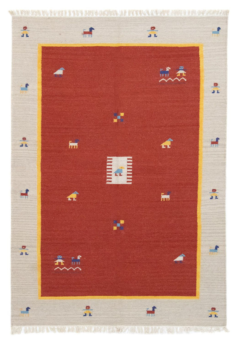 Kelim Rug - Trendy - 200 x 140 cm - red