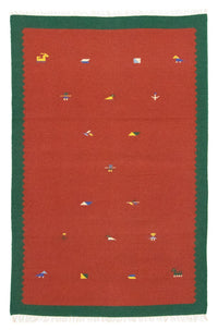 Kelim Rug - Trendy - 180 x 120 cm - red