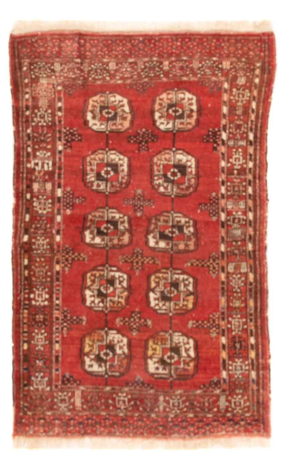 Turkaman Rug - 121 x 83 cm - dark red