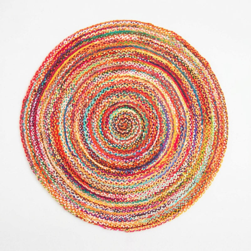 Jute Carpet Rug Indigo Stripy