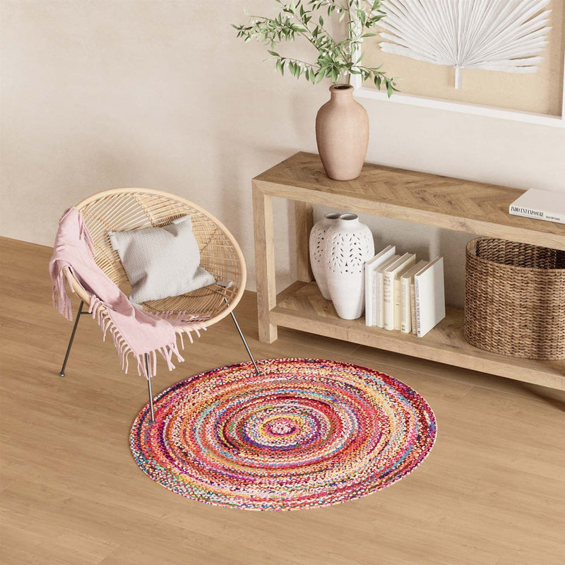 Jute Carpet Rug Indigo Stripy