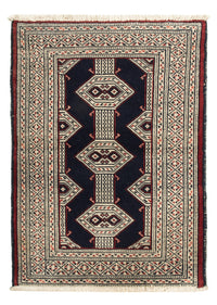 Turkaman Rug - 87 x 64 cm - dark blue