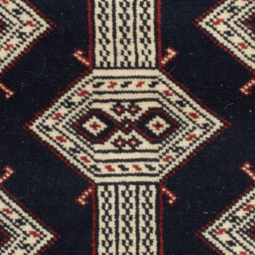 Turkaman Rug - 87 x 64 cm - dark blue