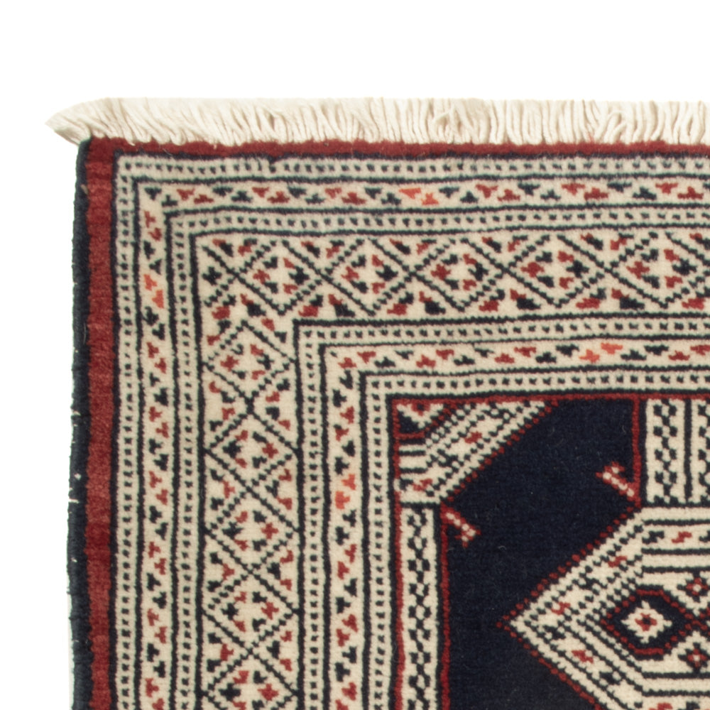 Turkaman Rug - 87 x 64 cm - dark blue