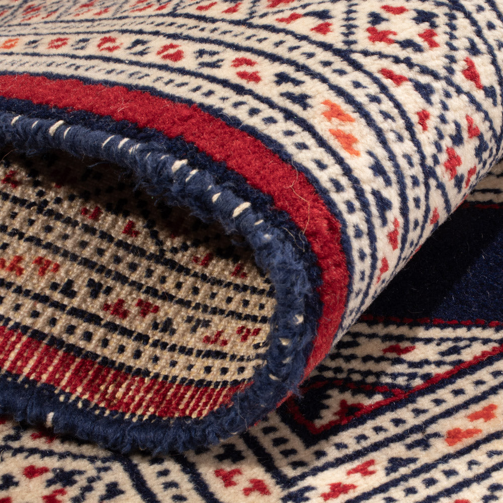 Turkaman Rug - 87 x 64 cm - dark blue