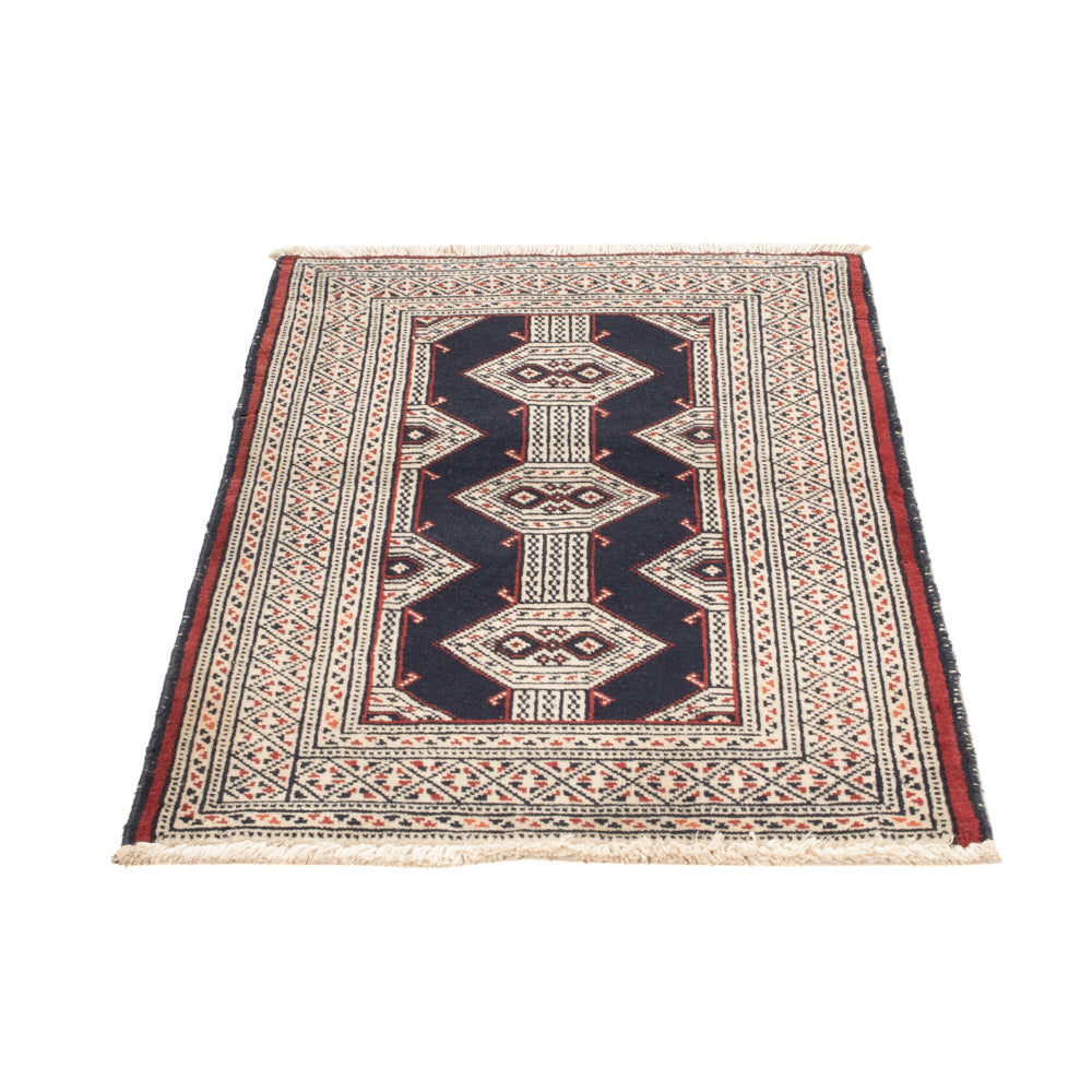 Turkaman Rug - 87 x 64 cm - dark blue