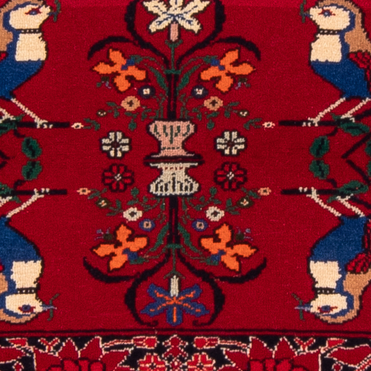 Belutsch Rug square  - 104 x 91 cm - red