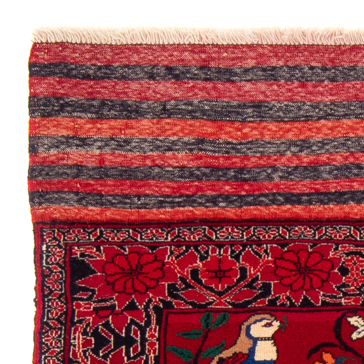 Belutsch Rug square  - 104 x 91 cm - red