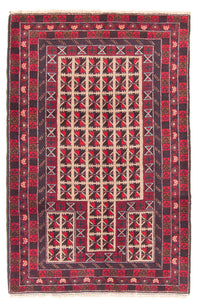 Belutsch Rug - Prayer Rug - 140 x 93 cm - beige