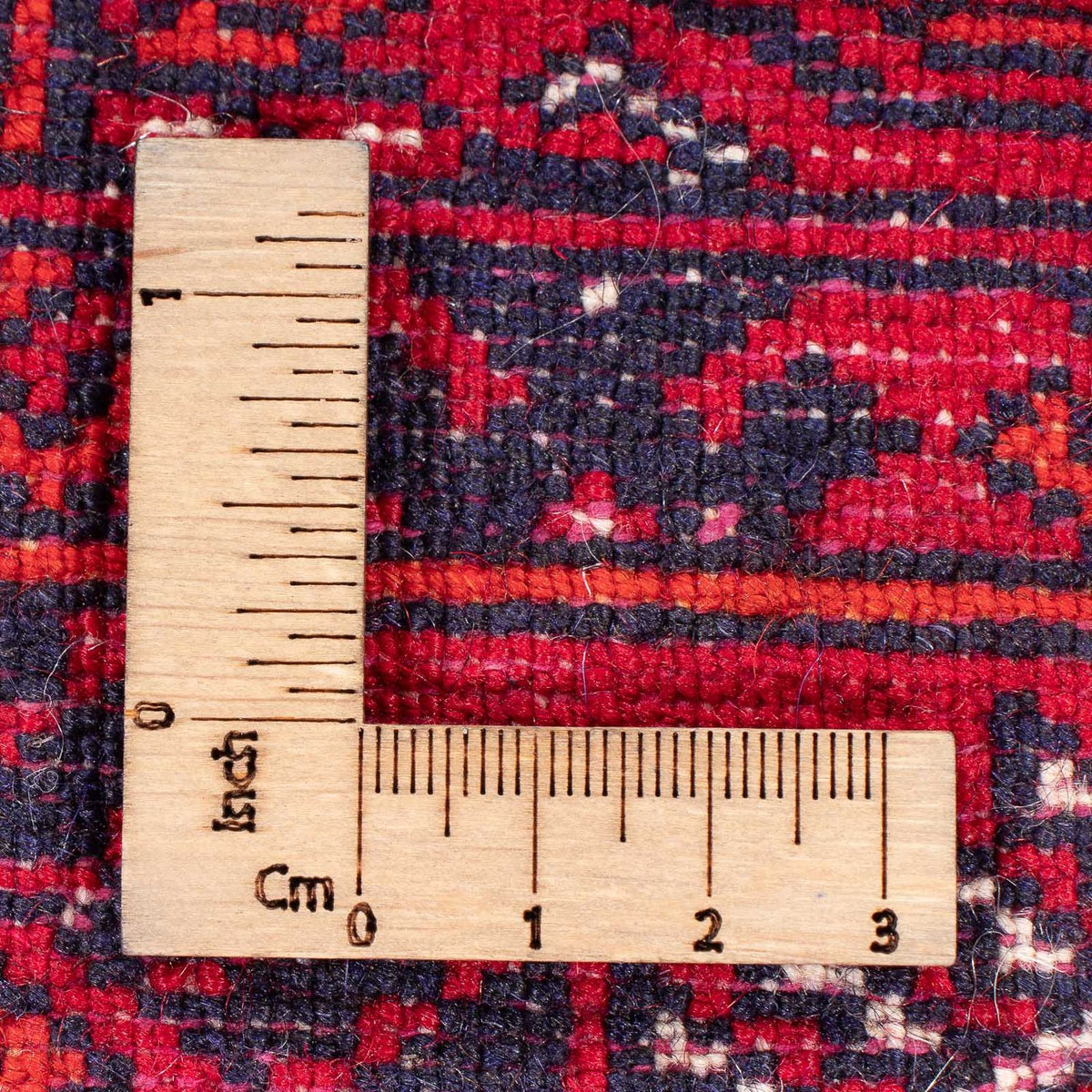 Runner Afghan Rug - 258 x 85 cm - red