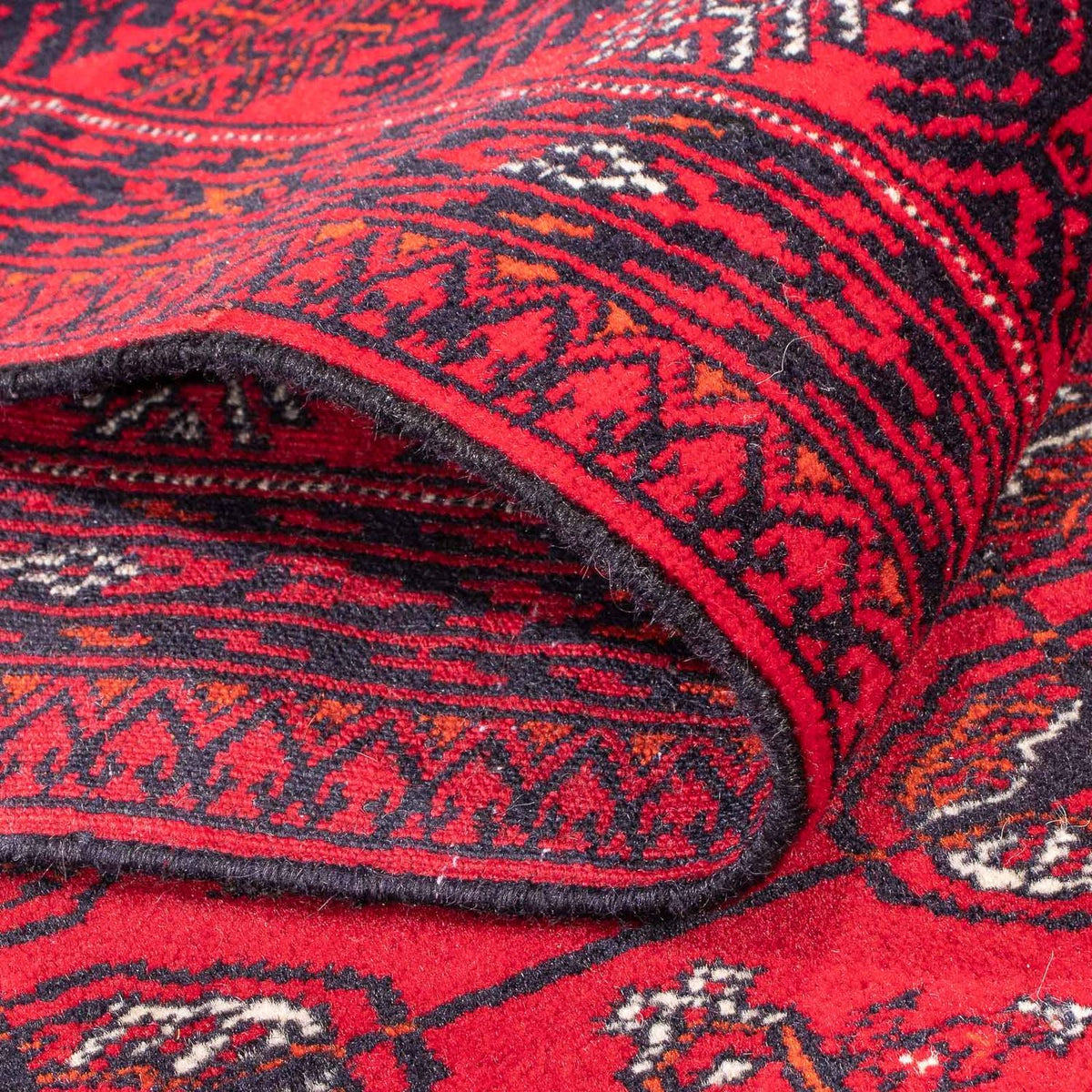Runner Afghan Rug - Bukhara - 377 x 90 cm - red