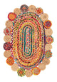 Juteteppich oval  - 91 x 61 cm - mehrfarbig