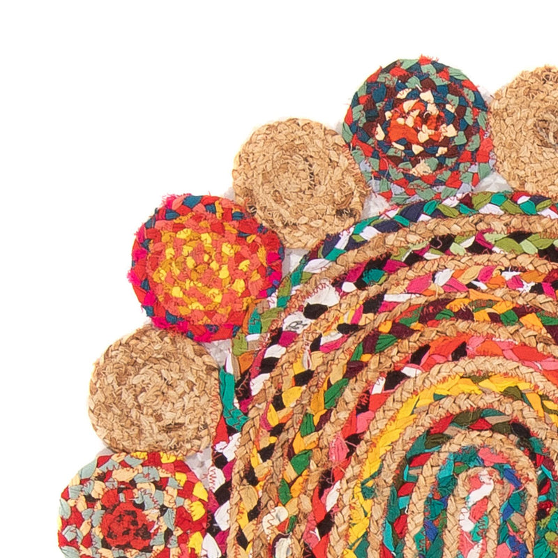 Sisal Rug oval  - 91 x 61 cm - multicolored