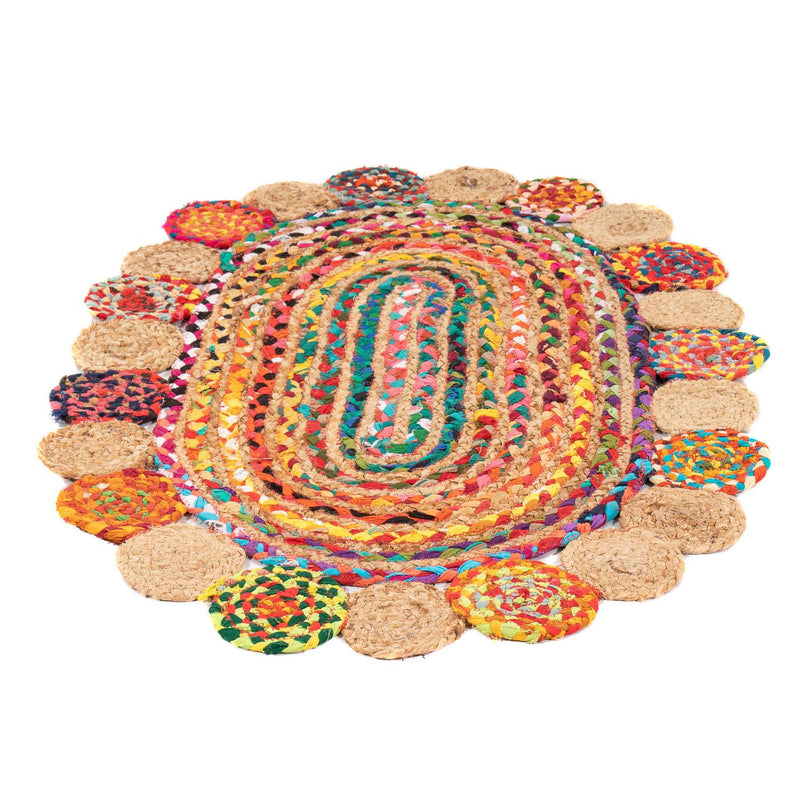Sisal Rug oval  - 91 x 61 cm - multicolored