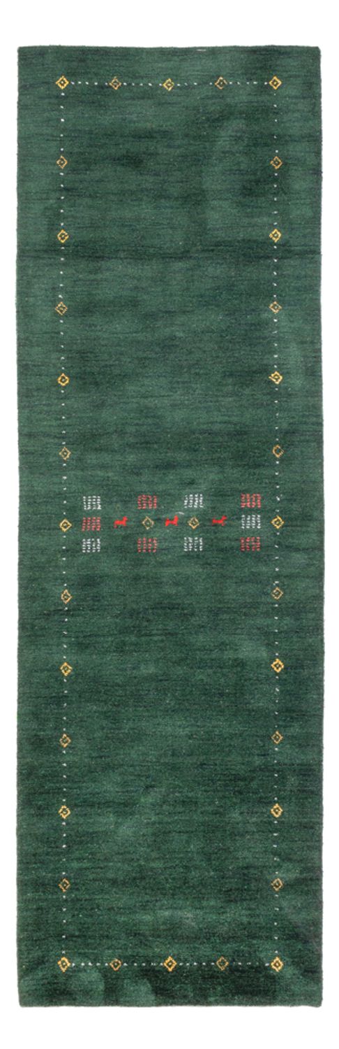 Runner Gabbeh Rug - Softy - 300 x 80 cm - green