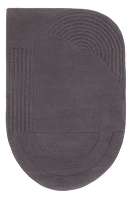 Wool Rug other shape  - 90 x 60 cm - grey